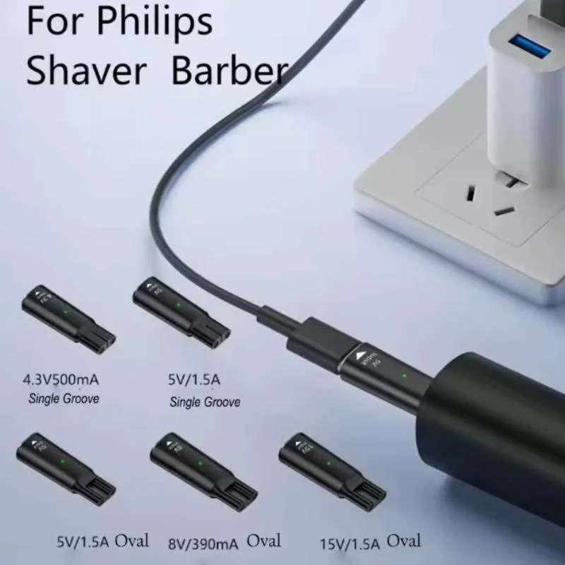 USB​ Type C PD to DC 4.3V 5V 8V 15V Power Adapter Converter for Philips Shaver Razor Electric Hair Clipper Fast Charge Connector