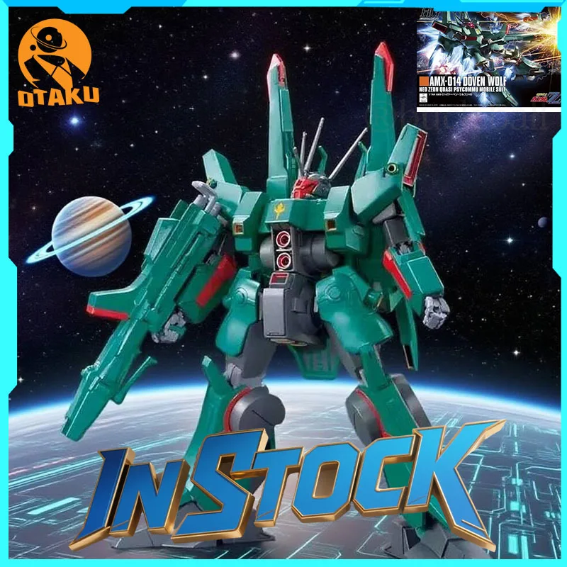 

New Bandai Genuine Hguc 1/144 Model Kit Amx-014 Doven Wolf Assembly Model Collection Action Figure Room Decora Desk Kid Toy Gift