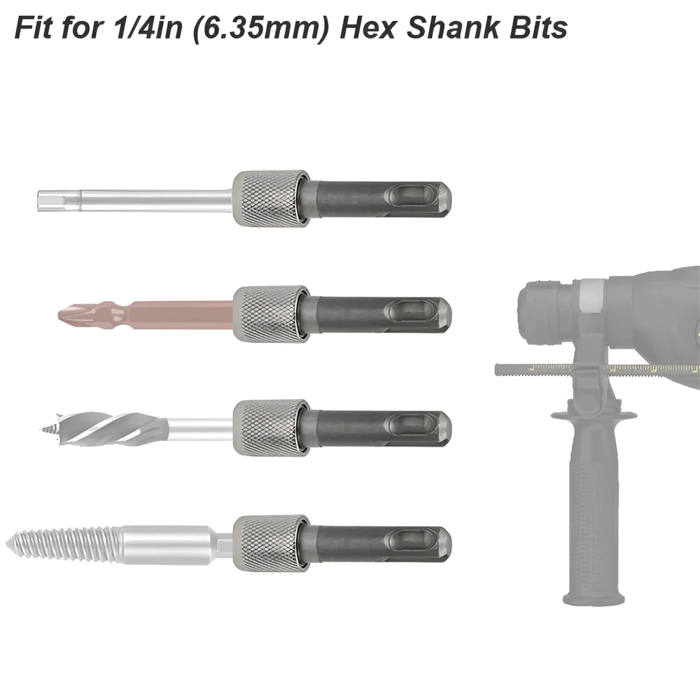 Round Handle To Hex Handle Adapter Convenient SDS Socket Adapter 1/4\'\' Hex Shank Screwdriver Holder Drill Bits Adapter Converter