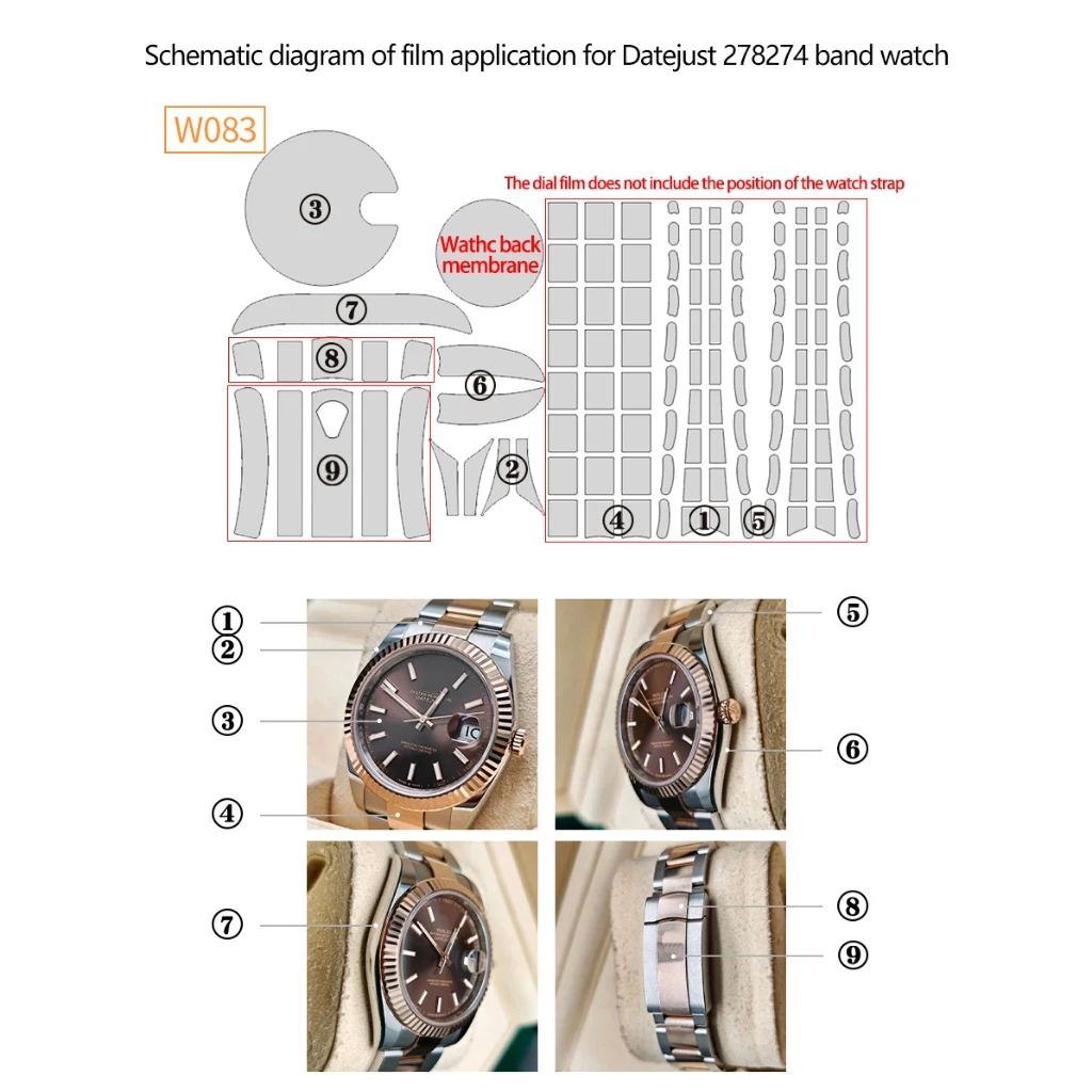 Watch Film for Rolex Datejust 278273 Full Set Self-healing Anti-scratch Anti-yellowing Protective Film