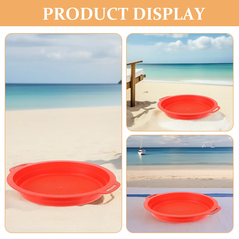 ชุดกรองทรายสำหรับเด็ก 4 ชิ้น ทำจากพลาสติกสีสันสดใส ใช้เล่นทรายชายหาด ปาร์ตี้ริมทะเล อุปกรณ์เสริมสำหรับกิจกรรมกลางแจ้ง กรองทรายขนาดเล็ก