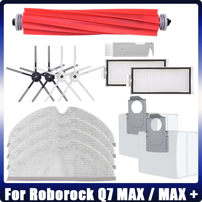 Pengganti untuk Xiaomi Roborock Q7 Max / Max + / T8 Robot Aksesori penyedot debu sisi utama penutup sikat Hepa Filter bagian pel