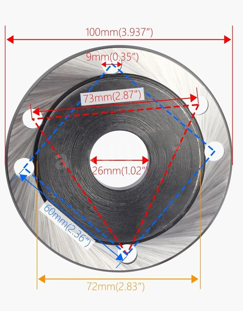 80mm to 100mm Mini Lathe Convertible Flange，3 Jaw Chuck Transfer to 4 Jaw Chuck