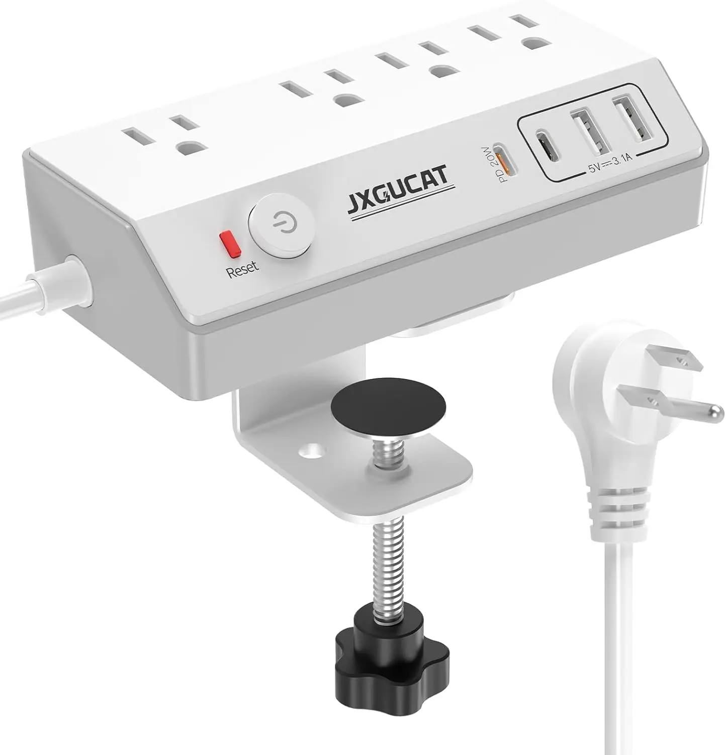 

Настольный блок розеток с быстрой зарядкой PD 20W USB-C, съемным удлинителем, 4 розетками и 4 портами USB для края стола