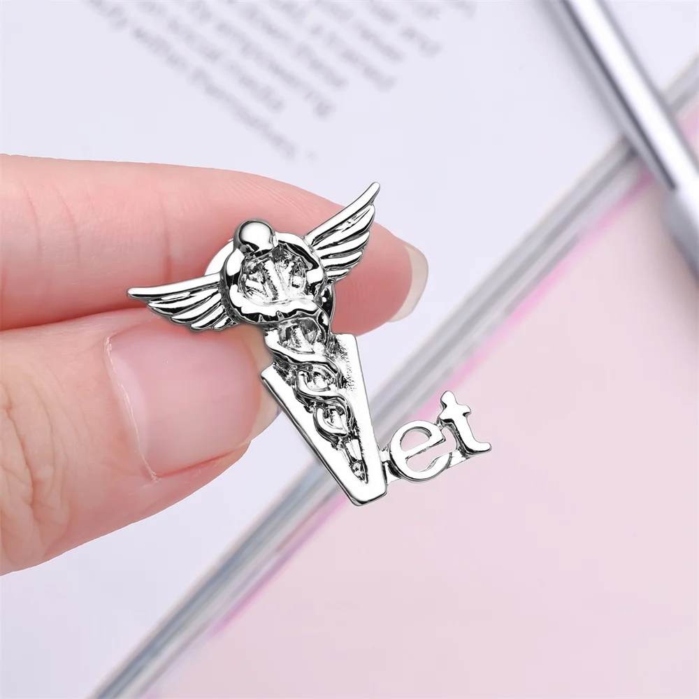 

Asclepius Metal Pin Silver Color Medical Lapel Brooch Hat Backpack Badge for Doctor Nurse Accessories Gift