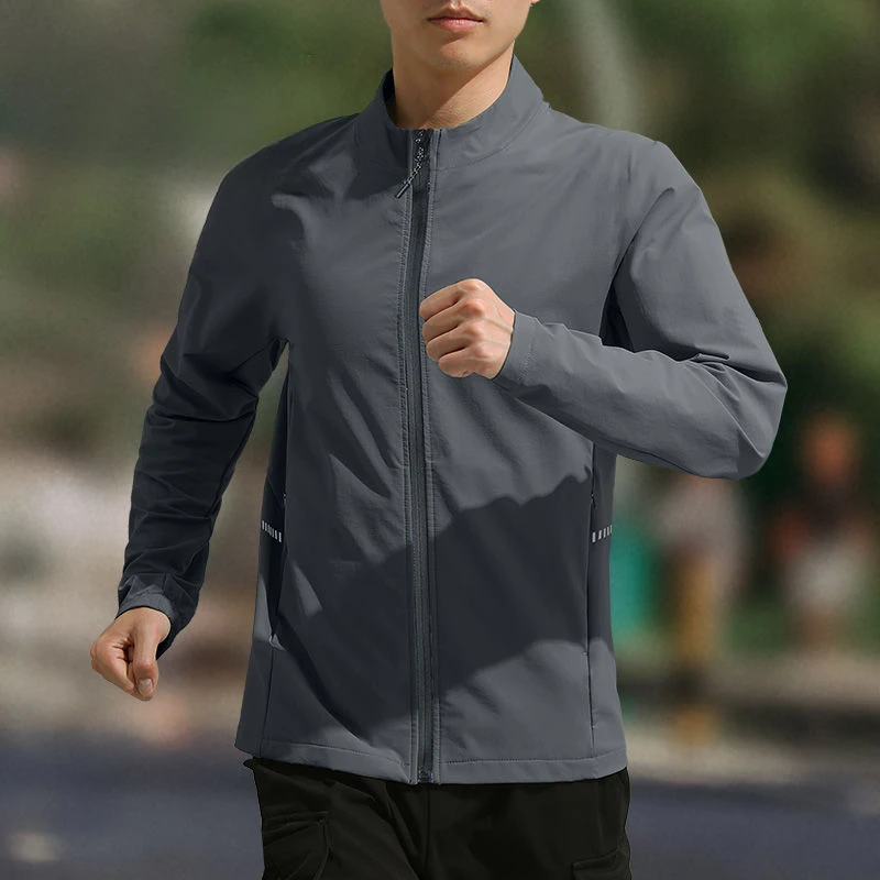 Men's Running Jacket Quick Drying Breathable Lightweight Windproof Water-Resistant Training Coat for Autumn Winter Men Clothes