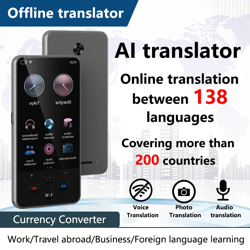 Smart offline translation machine supports 100+ languages, simultaneous interpretation, photo translation, audio translation