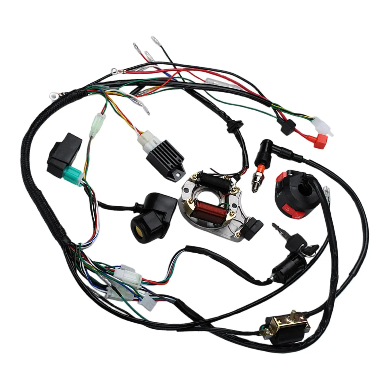 Electrics Wire Harness Kit Coil Cdi Stator Spark for Motorcycle Wheelers Stroke Bike 50cc 70cc 110cc 125cc