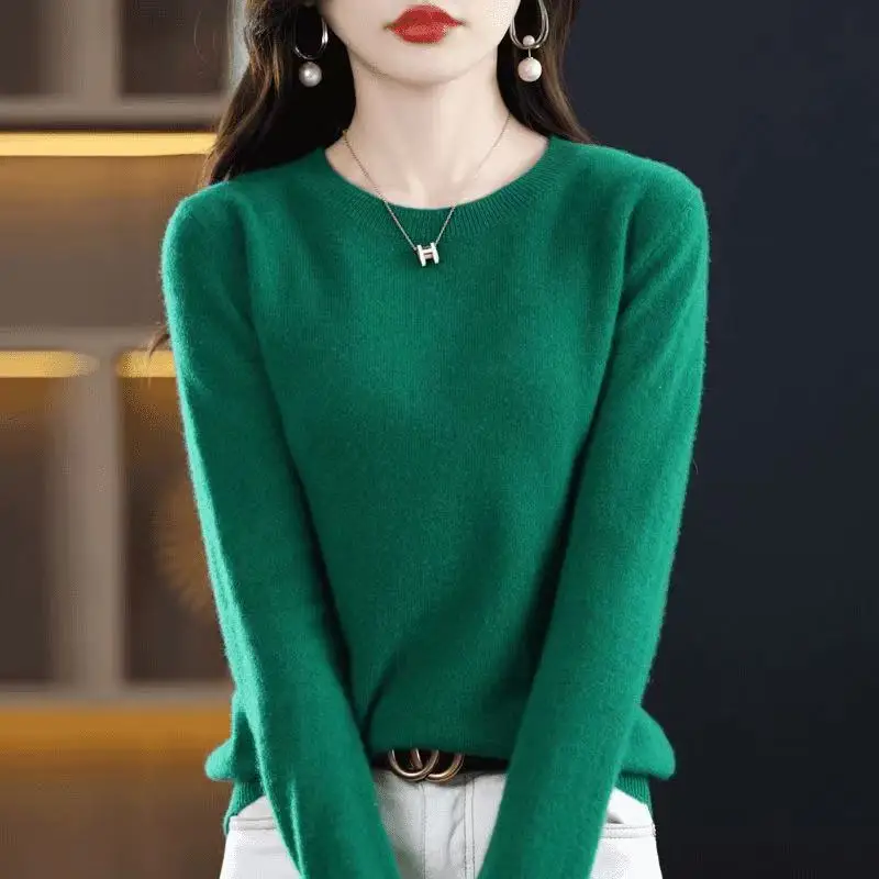 Winter Classic Style Cashmere Pullover Fashion Merino Wool Sweater Round Neck Long Sleeve Knitwear Soft Warm Basic' Clothing Top #1