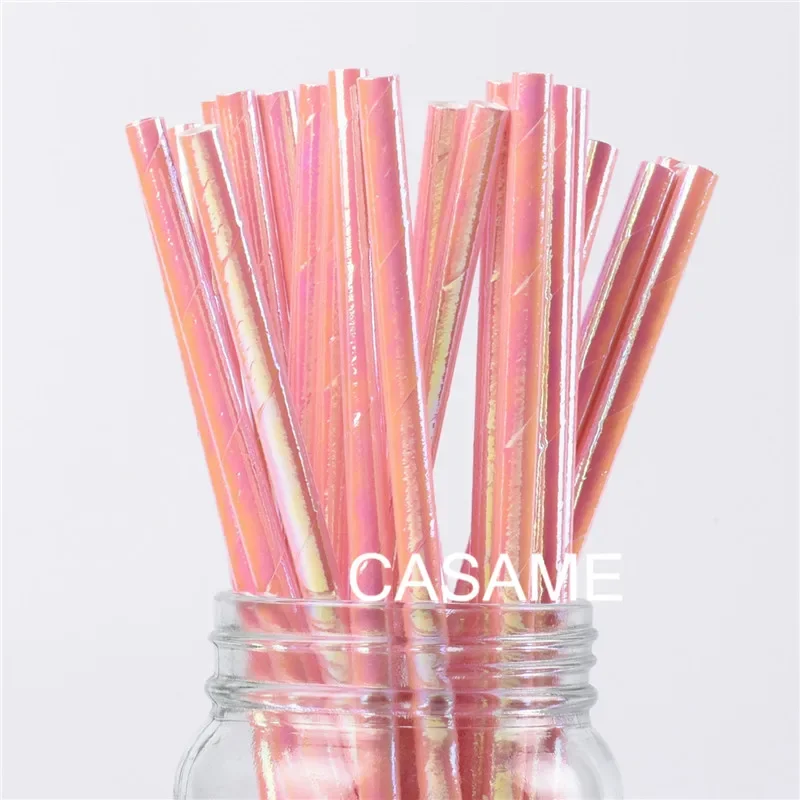 25 pcs lridescent Straws carnaval Party Wedding Decoration Kids Birthday Baby Shower Christmas Supplies party