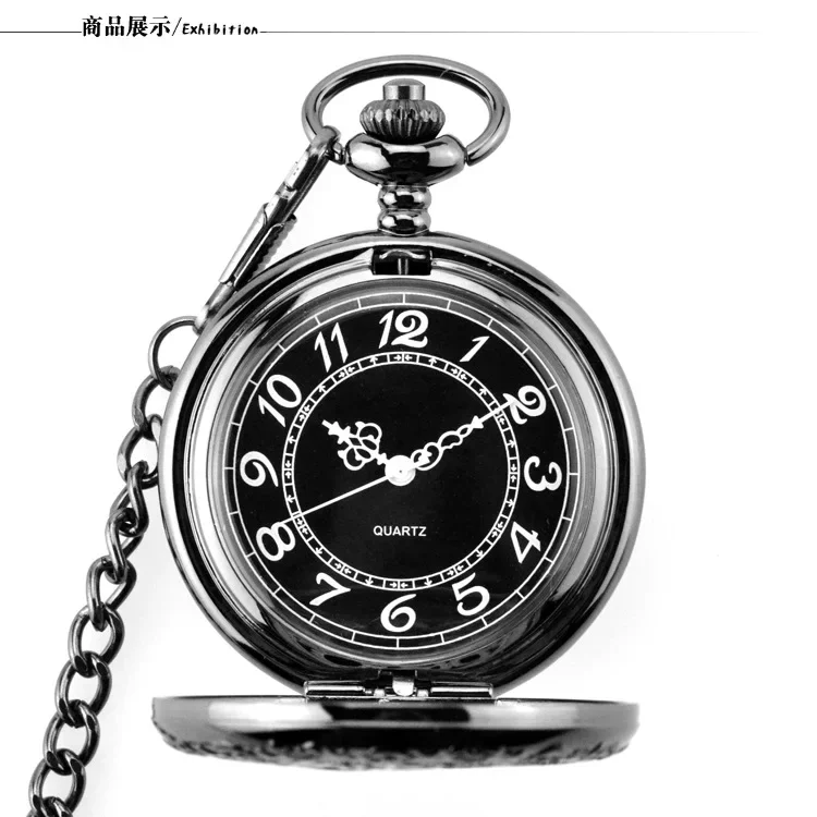 Reloj de bolsillo de cuarzo antiguo para hombre y mujer, pulsera de bronce con cadena colgante, Estilo Vintage