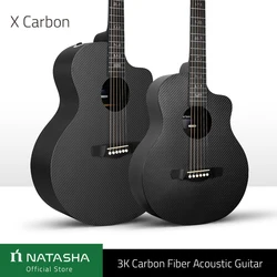 Natasha X Carbon 3K Carbon Fiber Acoustic Solid High-Quality Camping Travel Professional Guitar