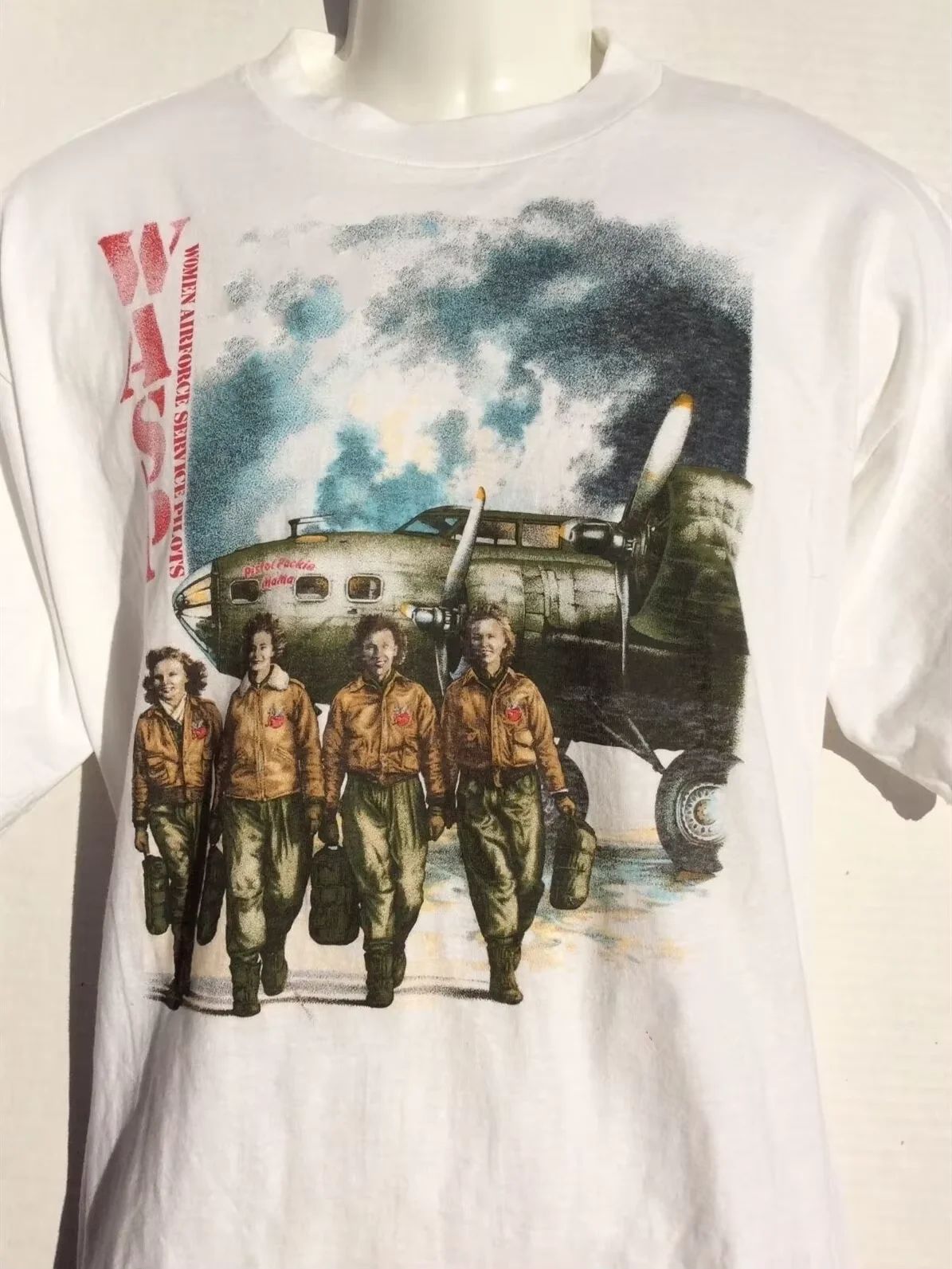 Vtg World War II WASP Women Airforce Service Pilots T-shirt Size Breathable Top, Loose Casual Mens T-shirt S-3XL