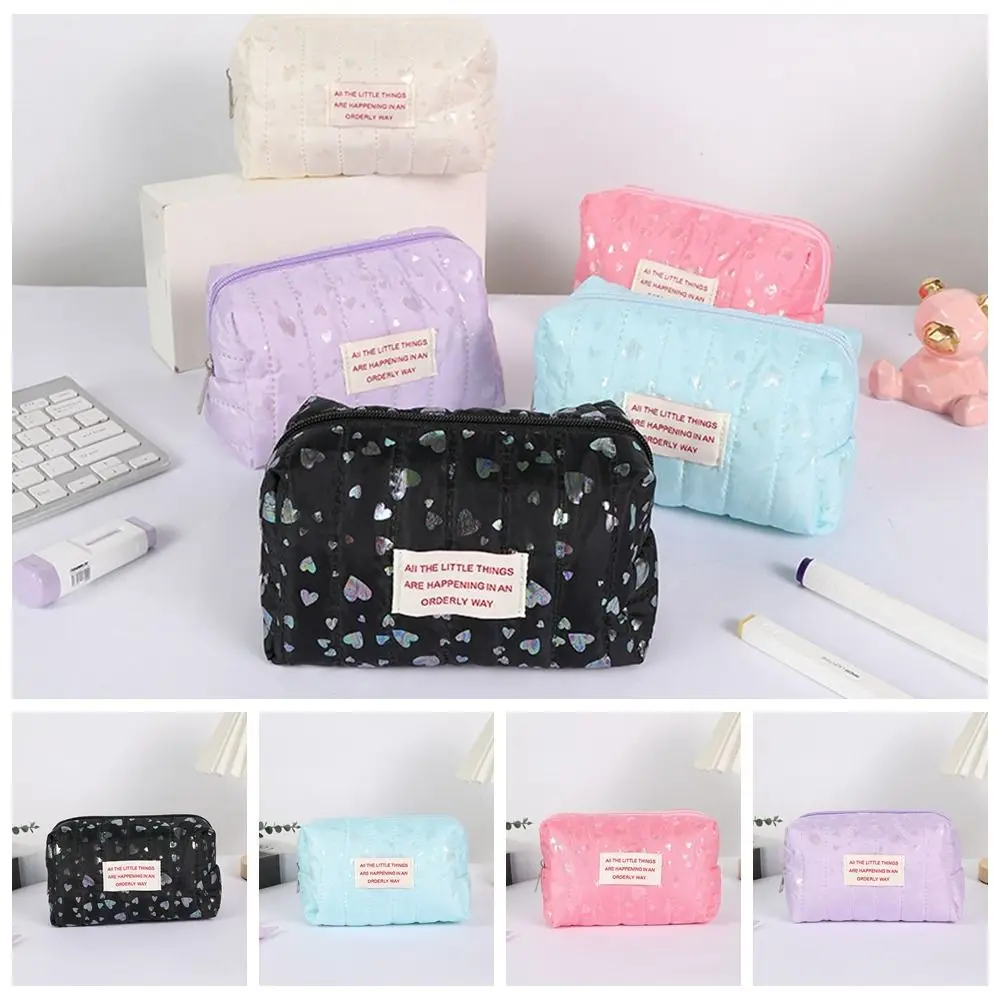 Wear-resistant Ins Style Makeup Bag Multifunction Portable Ttravel Storage Bag Large Capacity Girl Heart Storage Pouch Women