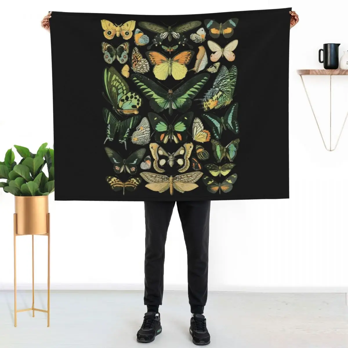 Vintage Inspired Butterfly Chart TShirt92 Throw Blanket Thin for sofa Tourist Retros Plaid Blankets