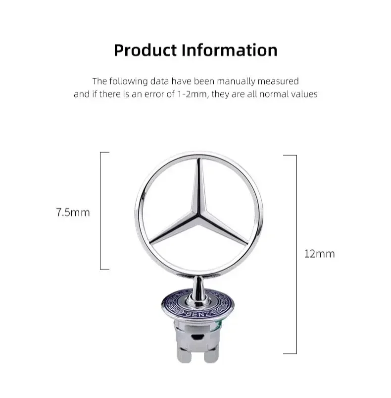 محرك السيارة هود شعار الجبهة بونيه كروم مارك اكسسوارات لمرسيدس بنز AMG W204 W205 W203 W211 W212 W213 W201 W210 W124 #6