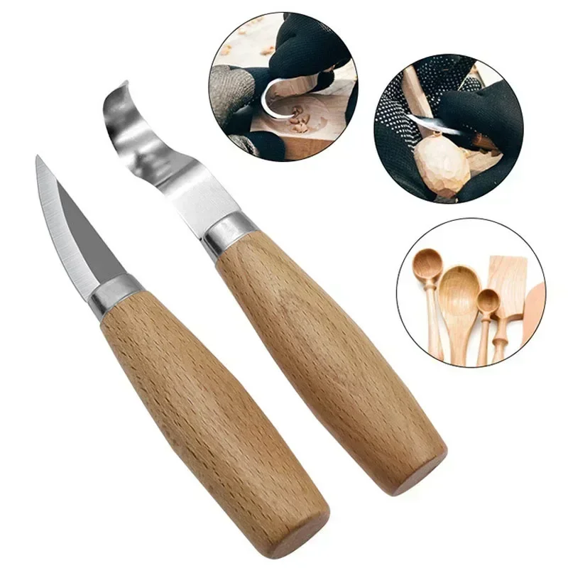 Steel Accessories Knife Handle DIY Cutter Wood 2/3pcs Woodcarving Spoon Stainless Hand Tools Woodworking Carving Sculptural