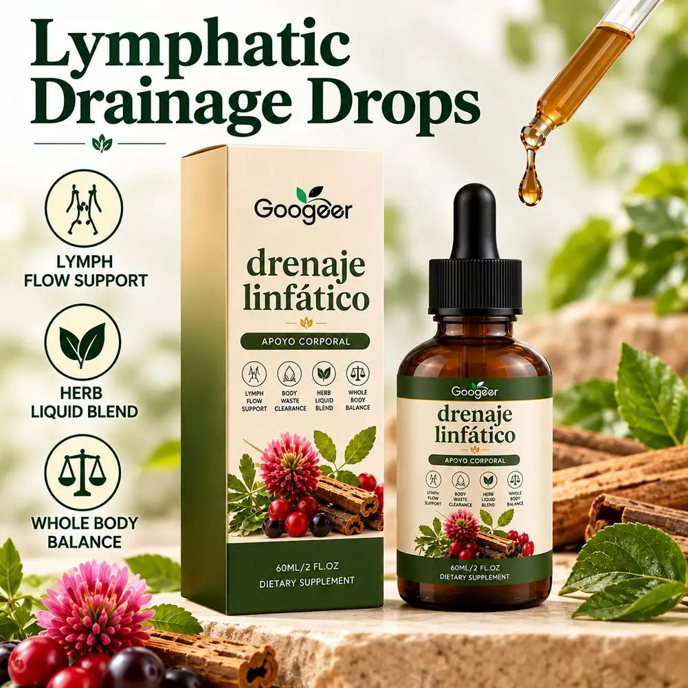 Premium Lymph Support Natural Herbal Liquid Drops Serum Lymphatic Drainage for Body Swelling Relief and Toxin Elimination