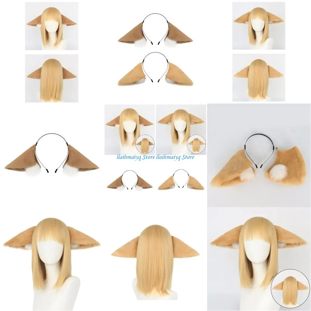 

573B Wolf Ears Headband Reynard Ear Masquerade Halloween Headwear Party Costume