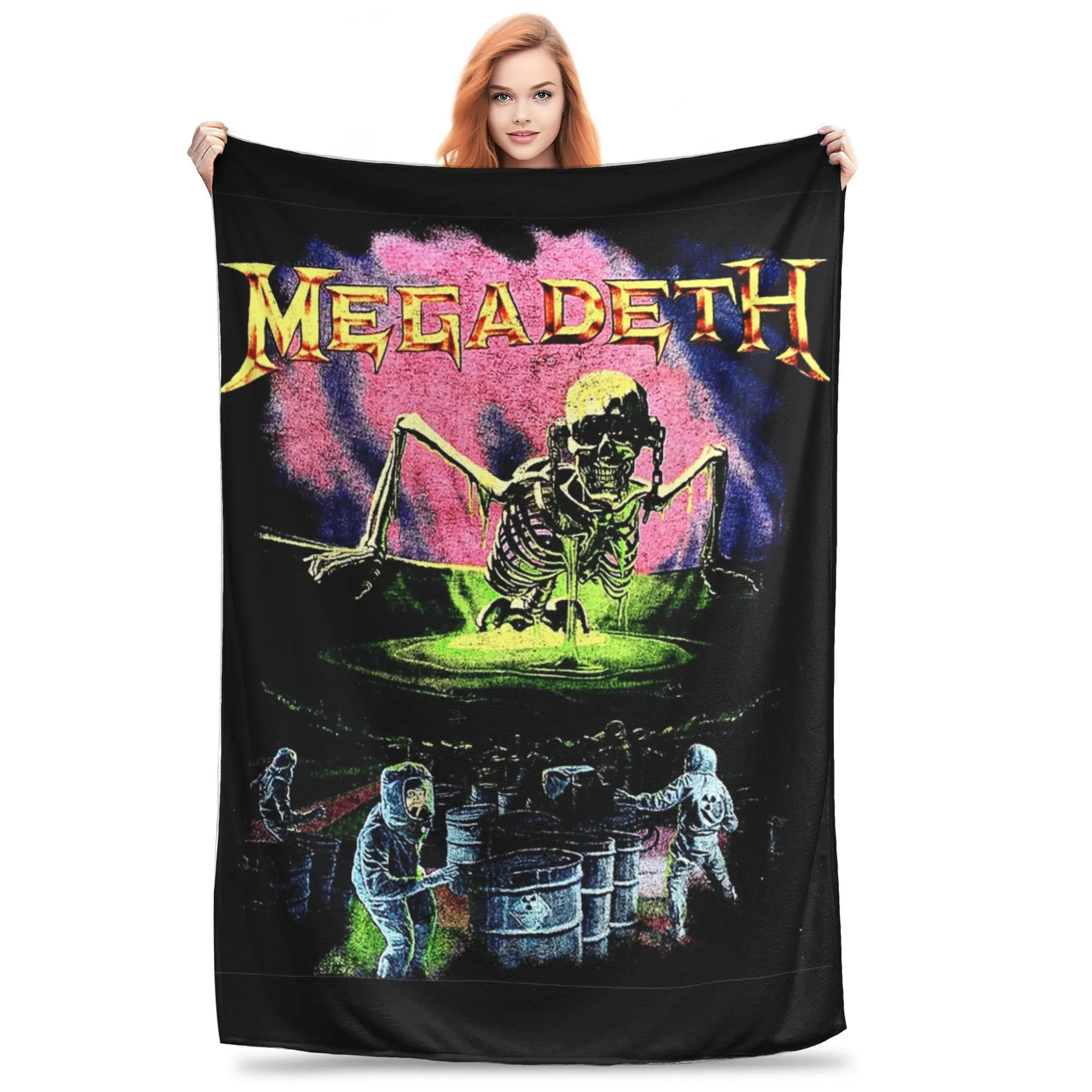 Megadeths Heavy Metal Blanket  Flannel Novelty Breathable Throw Blankets for Chair Covering Sofa All Season