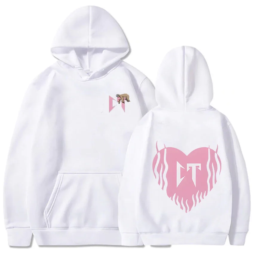 Sudadera con capucha de cantante Natanael Cano Tumbado para hombre y mujer, ropa holgada informal de gran tamaño, estilo Hip Hop, color rosa, estampado de pereza CT, Y2k