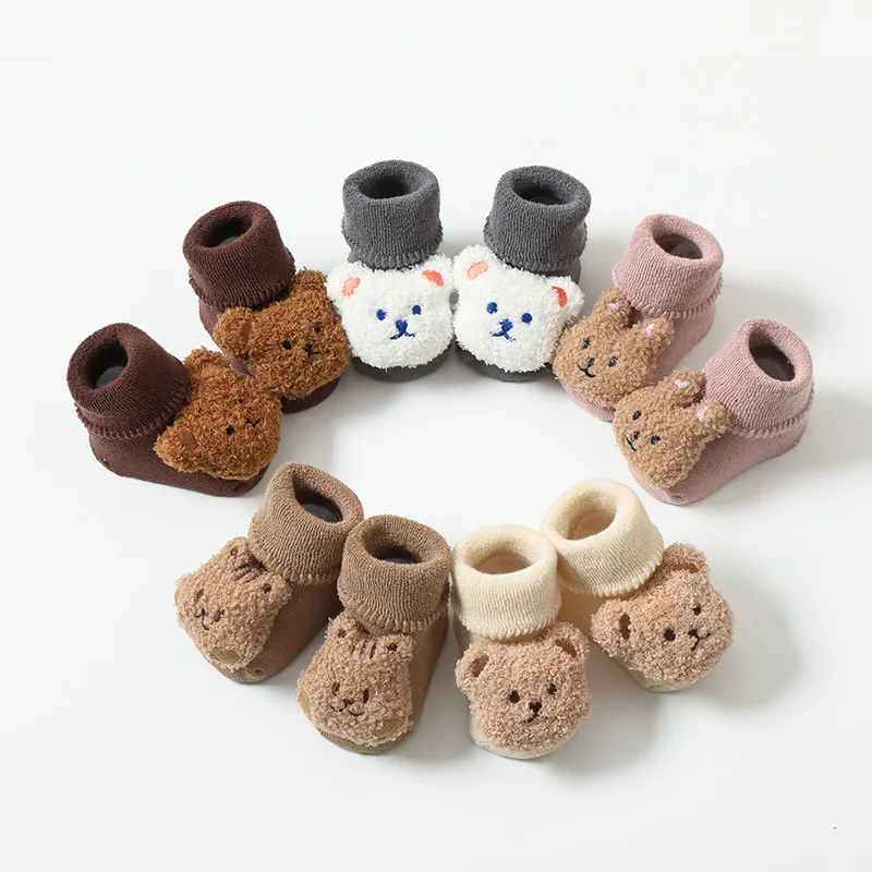 

Autumn and Winter Baby Floor Socks for Girls Boys Newborn Cute Cartoon Thicken Warm Socks Silicone Indoor Non-slip Cotton Socks