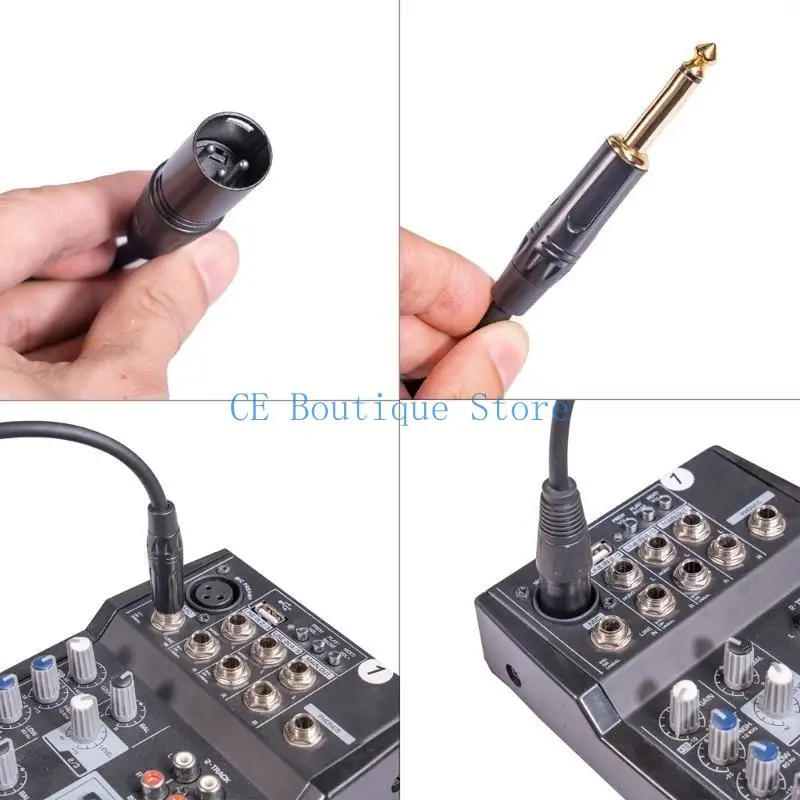 652F 3Pin Male to 1/4Inch Cable for Dynamic Mics and Auditory Gear Anti Interference