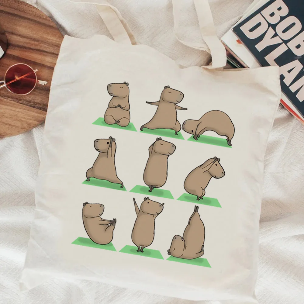 Capybara Kapibara Boodschappentas Boodschappentas Herbruikbare Katoenen Tas Sac Cabas Opvouwbare Jute Kappentas Sac Toile