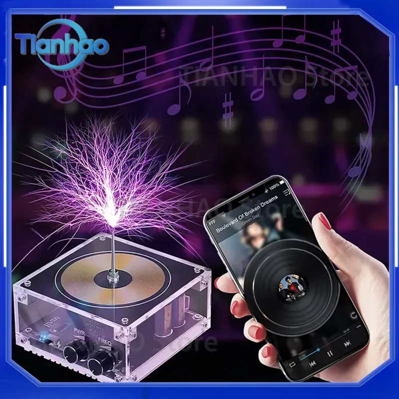 Mini Bluetooth Speaker Arc Music Box Coil Artificial Lightning High Power for All Devices