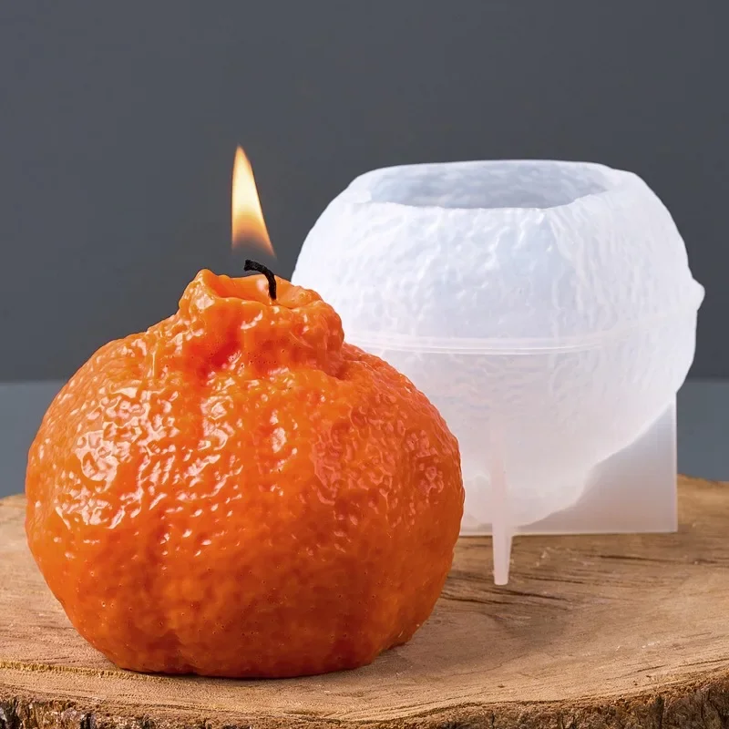2026 NEW HOT 3D Oranges Silicone Mold DIY Fruit Series Ugly Orange Apple Pumpkin Scented Candle Mould Handmade Gypsum Ornament