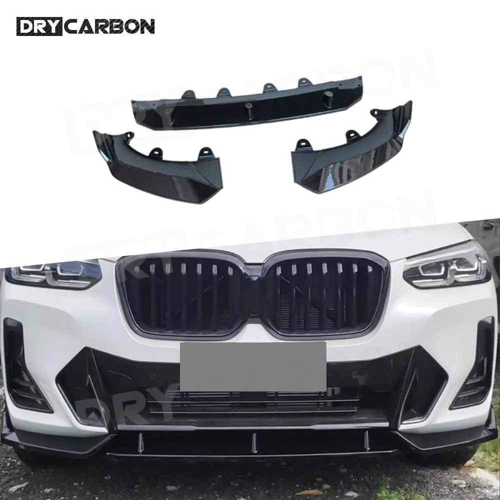 

Gloss Black ABS Front Bumper Chin Lip Splitters Spoiler for BMW X3 G01 X4 G02 M Sport 2022+ Front Chin Body Kits Accessories