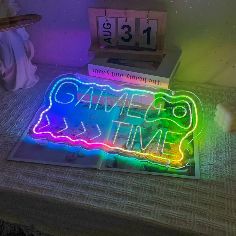 Customizable LED Neon Lights Double-row Text and Game Console Design Neon Sign for Bedroom Gaming Room Decoration Bar Club