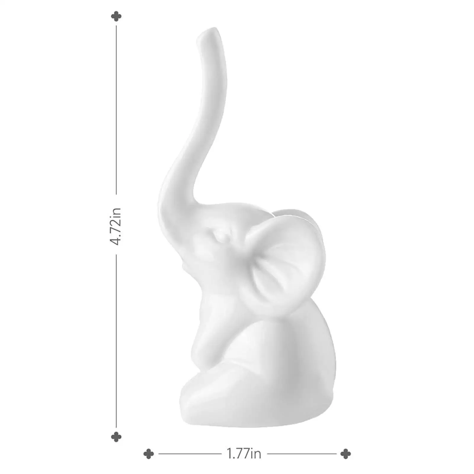

Керамический держатель для колец с белым слоном, держатель для браслета, многоцелевой декоративный маленький и милый, высота 4,72 дюйма для демонстрации ювелирных изделий