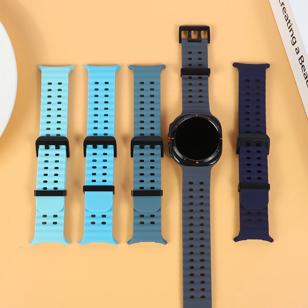 Marine Band For Samsung Galaxy Watch Ultra(2025) Accessories Silicone Sport Bracelet Correa Galaxy Watch Ultra2 Ultra 47mm Strap image 2