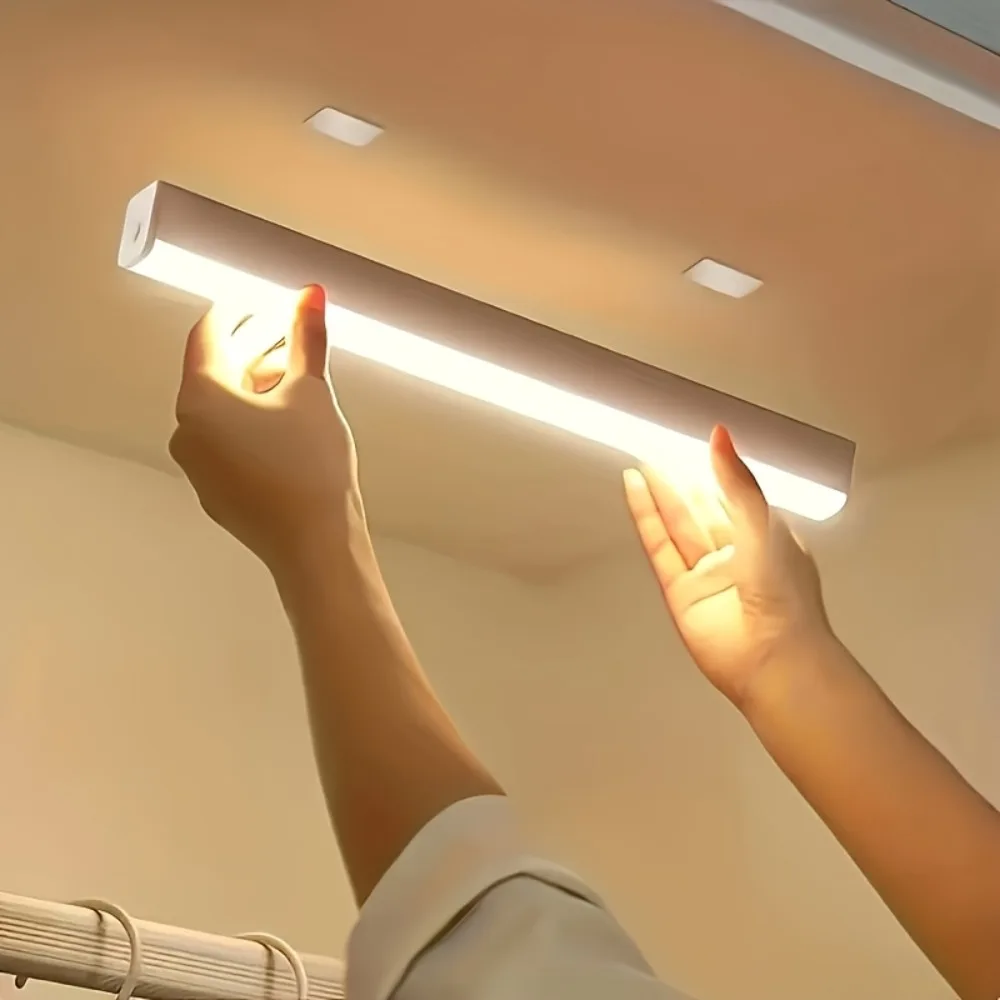 Wireless LED Strip Lights with Motion Sensor – USB Rechargeable, Multi-Color (White/Orange/Yellow) for Kitchen, Closet, Wardrobe