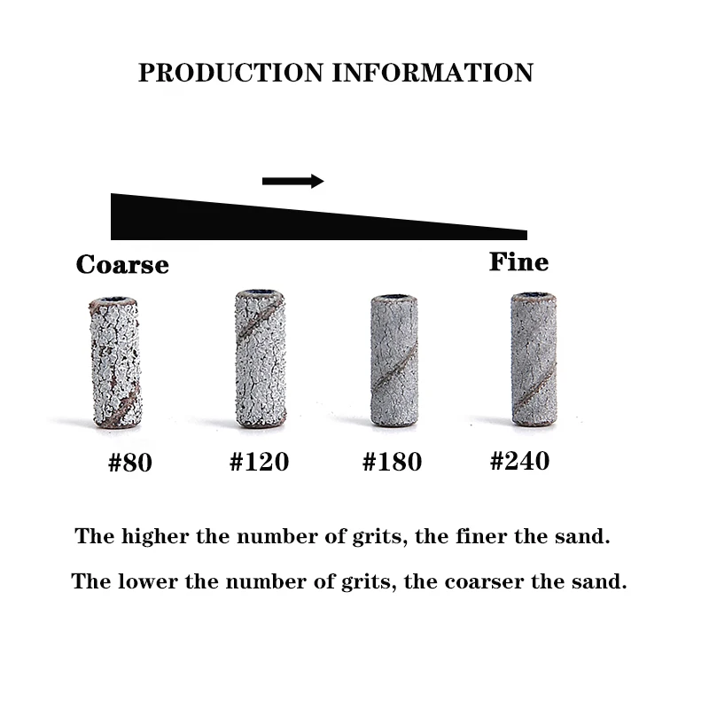 100 pièces/boîte 3mm Mini bandes de ponçage avec jeux de mandrins pour peau morte callosités polissage électrique forets à ongles outil de manucure