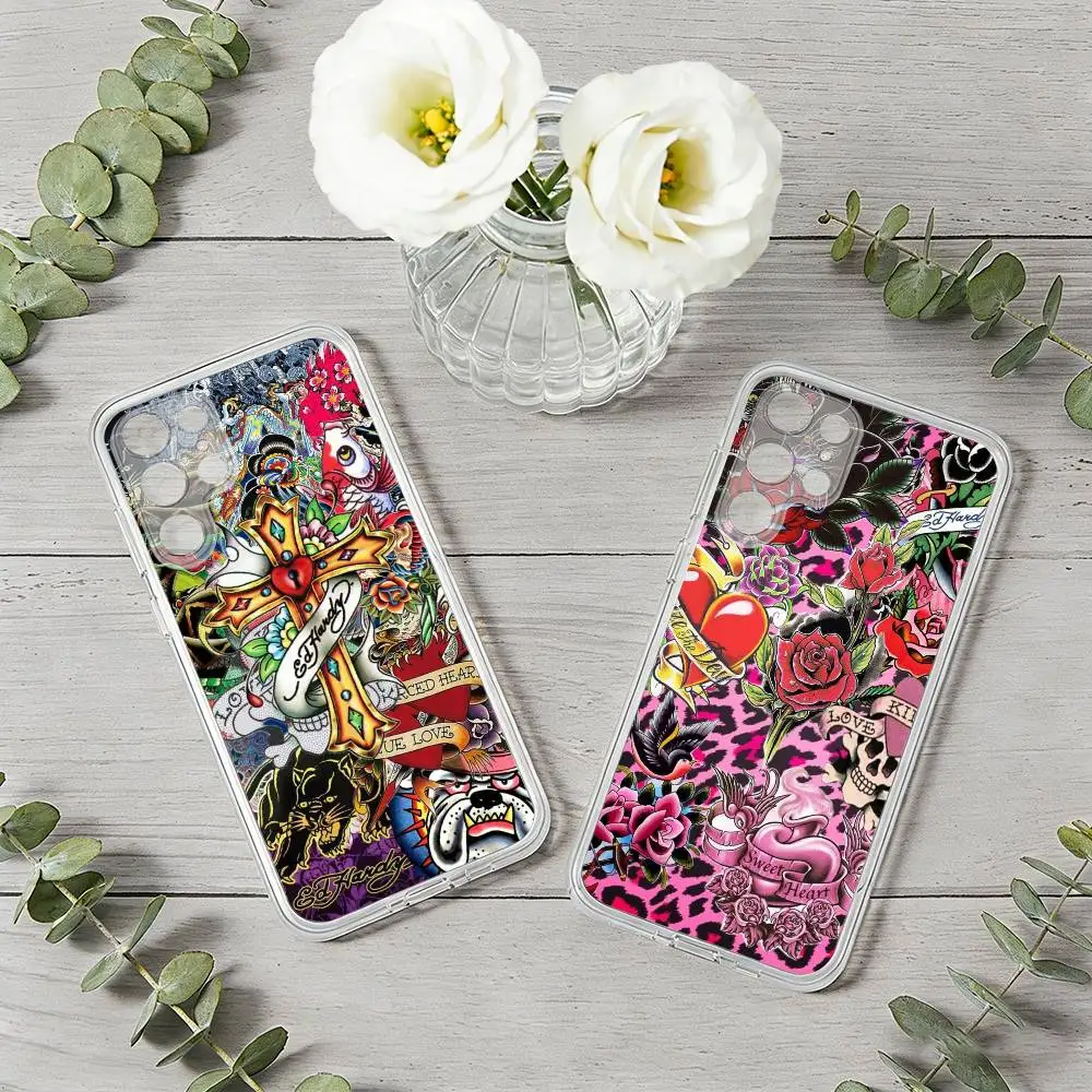 

Vintage Tattoo Designs Phone Case For Samsung S26, S25,S24,S21,S22,S23,S30,Ultra,Plus,5G,Transparent Cover