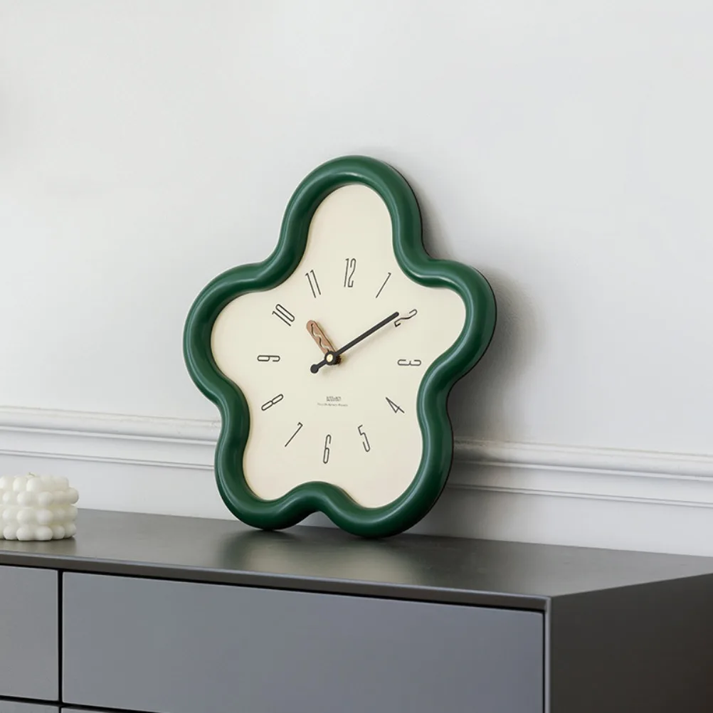 Cream Style Living Room Wall Clock Minimalist Digital Clock Restaurant Creative Swinging Digital Wall Clock Home Decoration