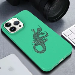 Lucertola streetwear custodia morbida in Silicone di lusso degradabile per iPhone Cover per telefono 15 14 13 12 11 Pro Mini 7 8 Se Plus Xr X Xs Max