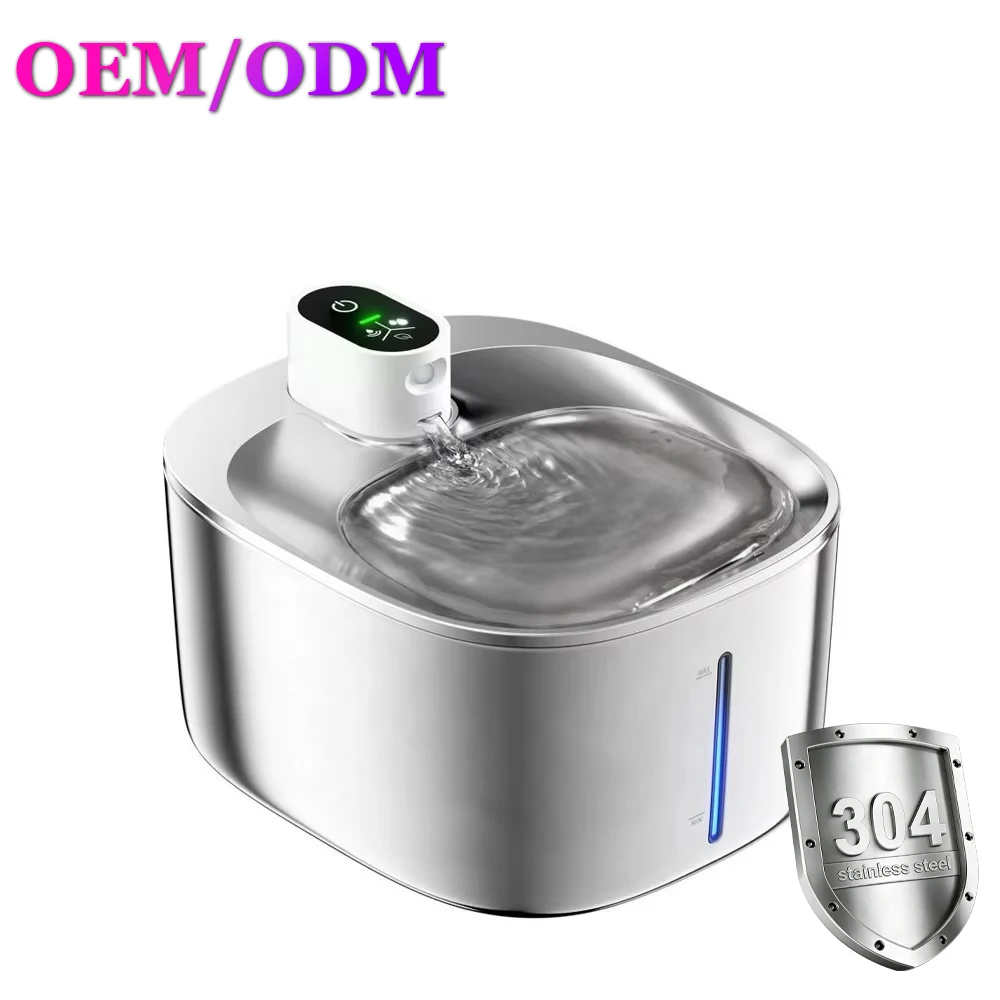 Automatic Pet Water Dispenser Food-grade Stainless Steel Construction 3.2L Large Capacity 3 Water Flow Modes Multi-layer