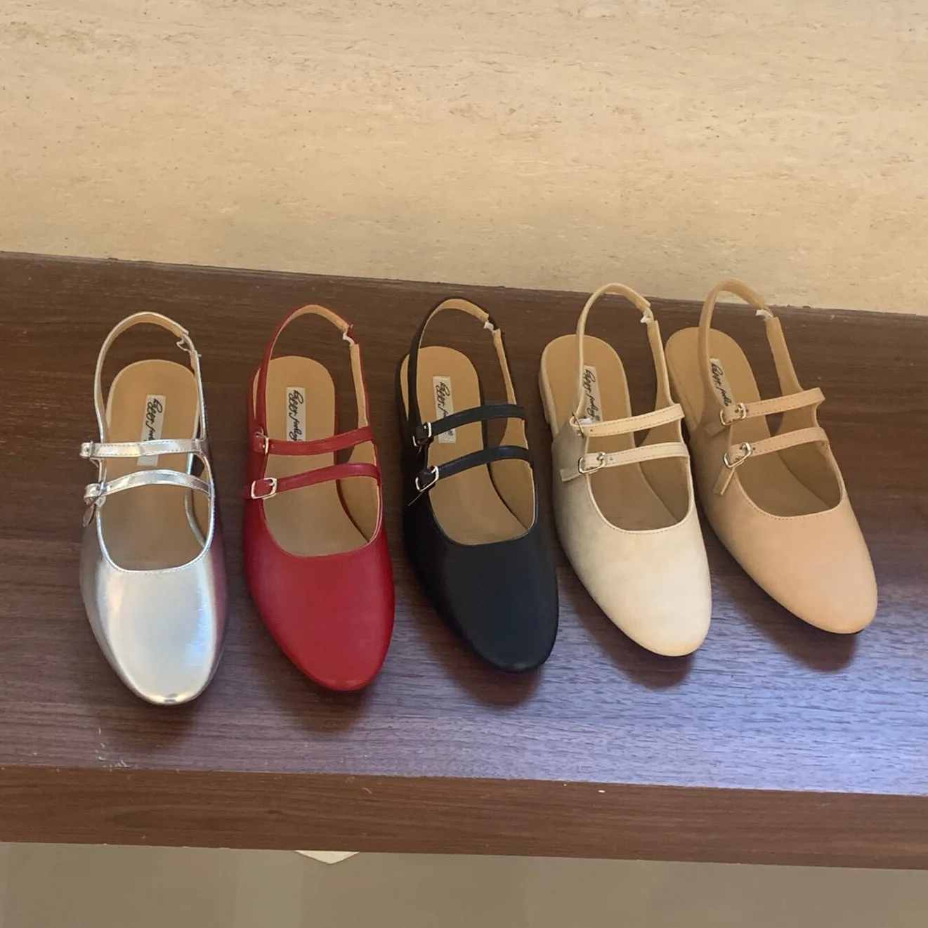 

Baillamos Summer New Women Sandals Fashion Shallow Slip On Ladies Mary Jane Shoes Low Heel Elegant Dress Slingback Shoes Size40