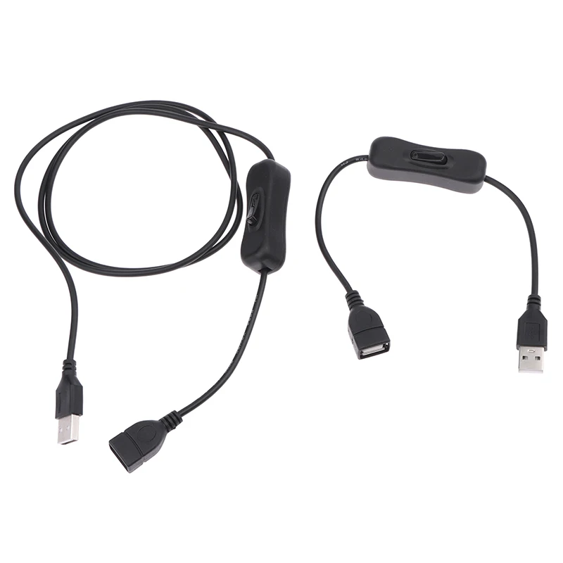 Câble d'extension USB 0.3 avec interrupteur LED pour lampe de bureau, mâle à femelle, marche/arrêt, câble interdit, ligne électrique de nuit, 1.1m, 2.0 m