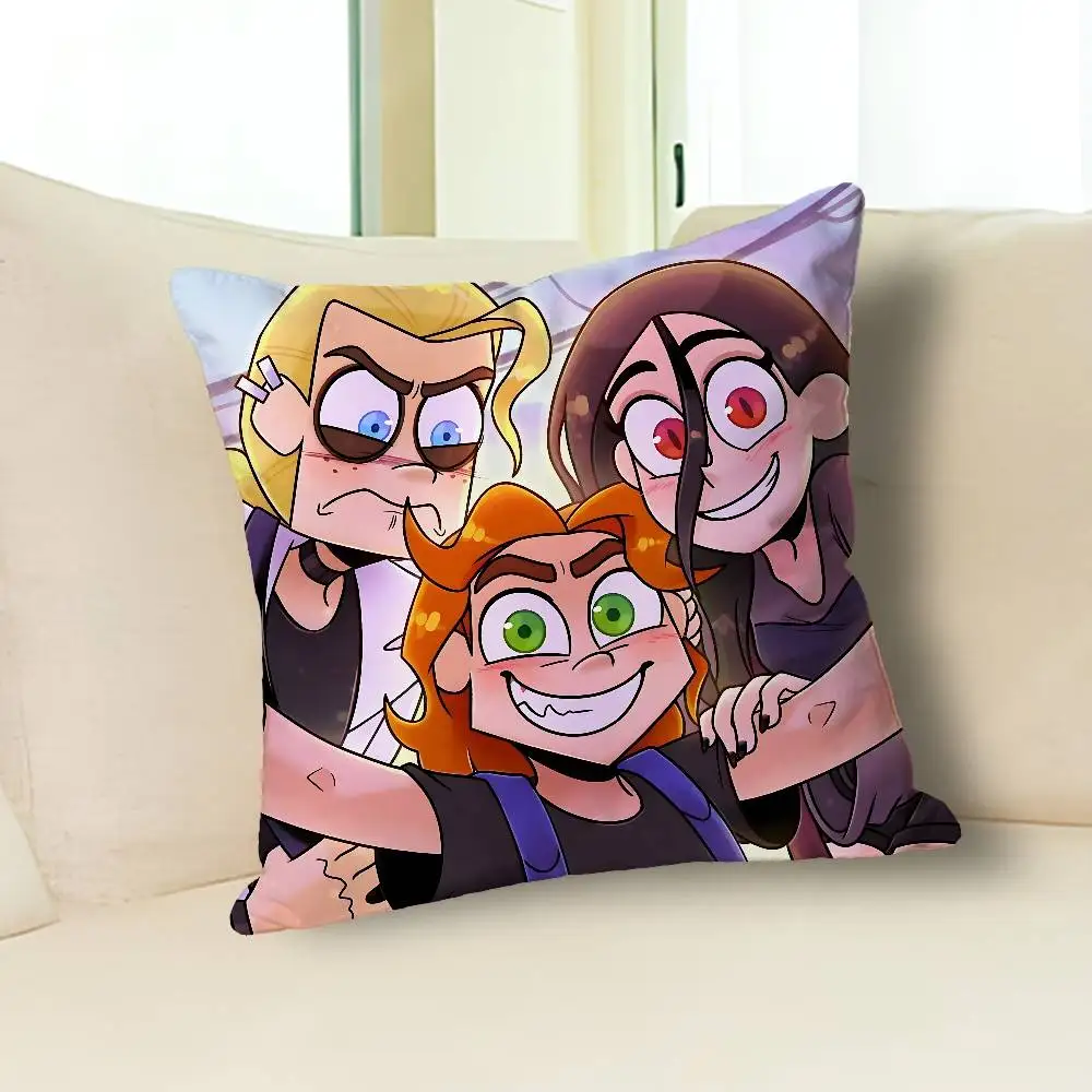 M-Metal F-Family Heavy Dee Cartoon Pillow Cover, 4K HD Printed Cushion Cover case with Various Exquisite Patterns