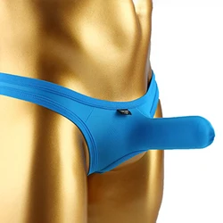 Men Elephant Nose Thongs Underwear Long Bulge Pouch Comfort Breathable Briefs Panties Gay Erotic Lingerie Underpants Nightwear