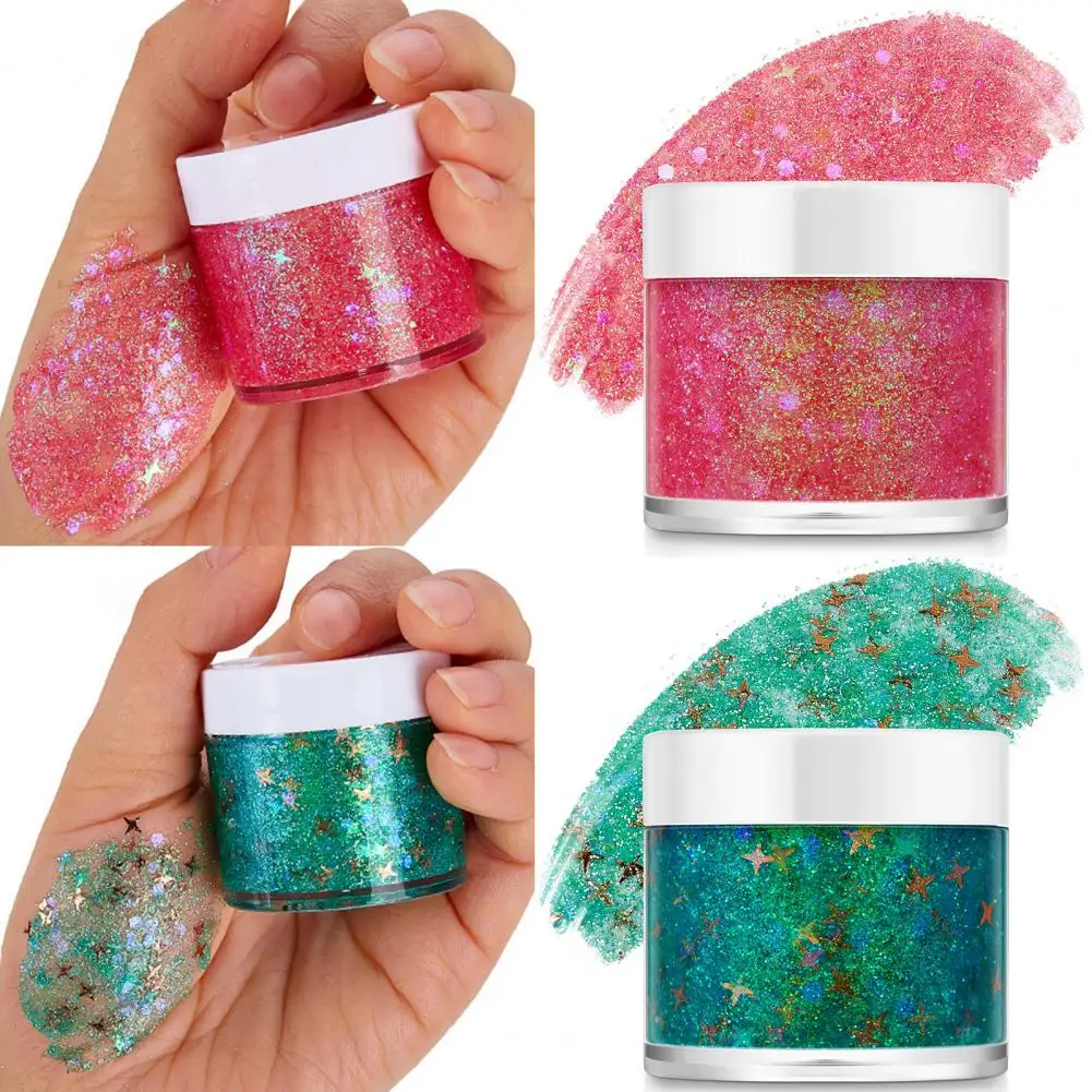 Carnival Face Glitter Gel, Olhos, Lábios, Cabelo, Corpo, Espumante, Lantejoulas, Sombra para Palco, Mão, 36g