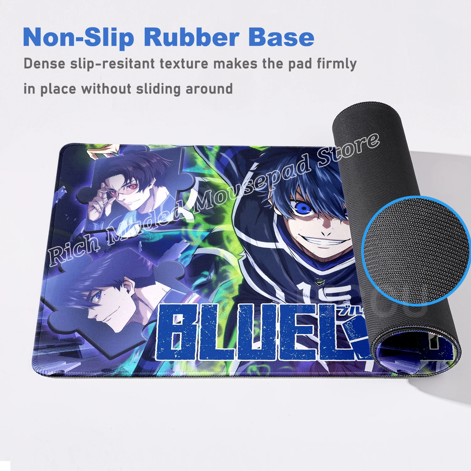 Mouse Pad Japan Anime Blue Lock Seishiro Nagi Mousepad PC Gamer Keyboard Tablemat Office Laptop Gaming Accessories Xxl Desk Mat