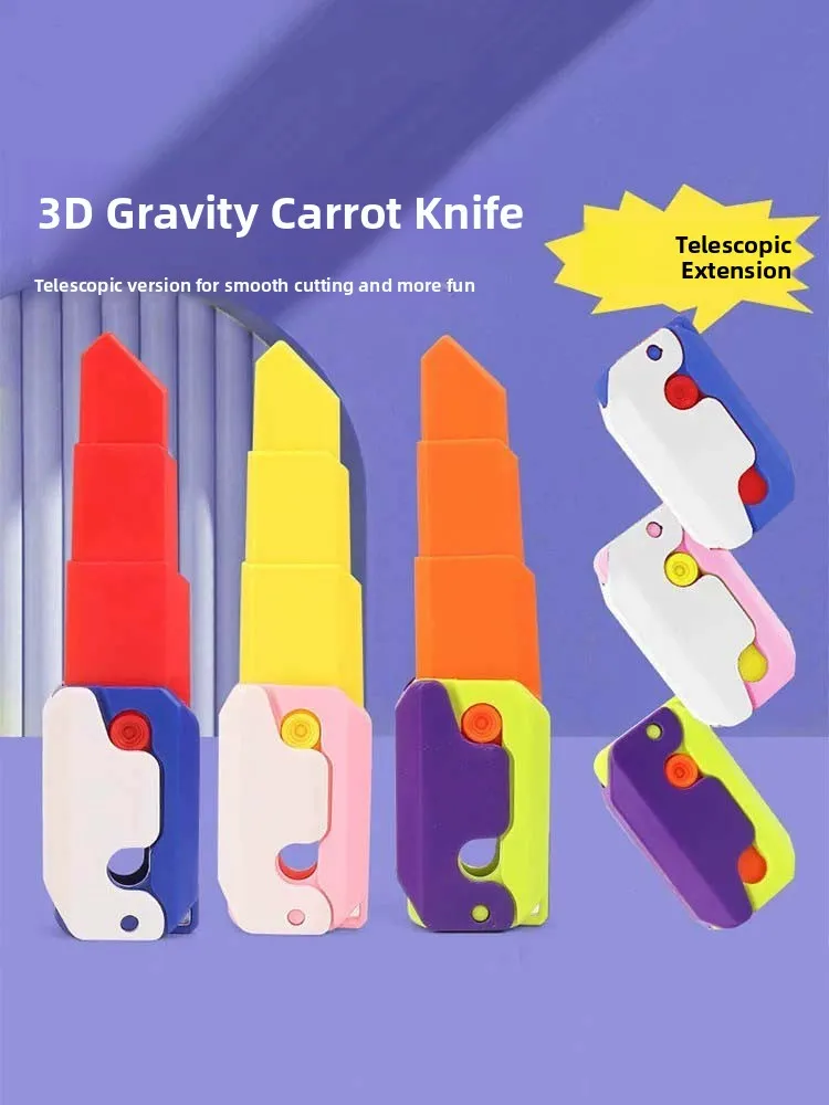 

Large Size Extendable Carrot Knife 3D Gravity Upgraded Version Stress Relief Toy Carrot Knife Retractable Knife