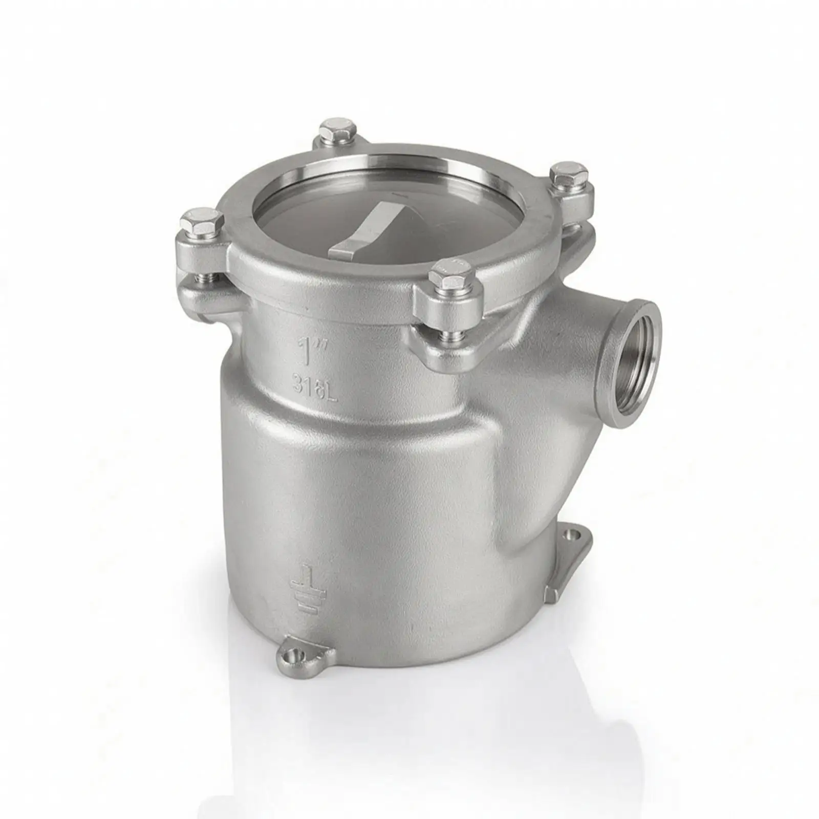Marine Filtration System 316L Stainless Steel Seawater Strainer for Boat Engine Water Pump with Removable Mesh Basket