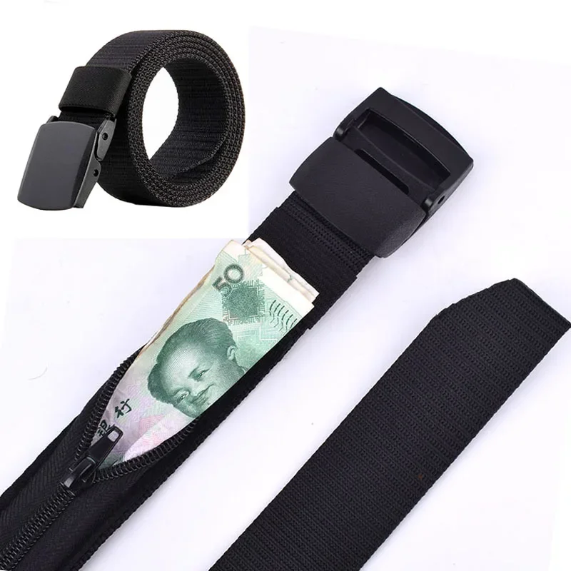 Prive Geld Riem Riem Portemonnee Taille 120Cm Outdoor Multifunctionele Riem Taille Tas Draagbare Verborgen Pack Unisex Secret Verbergende Riem