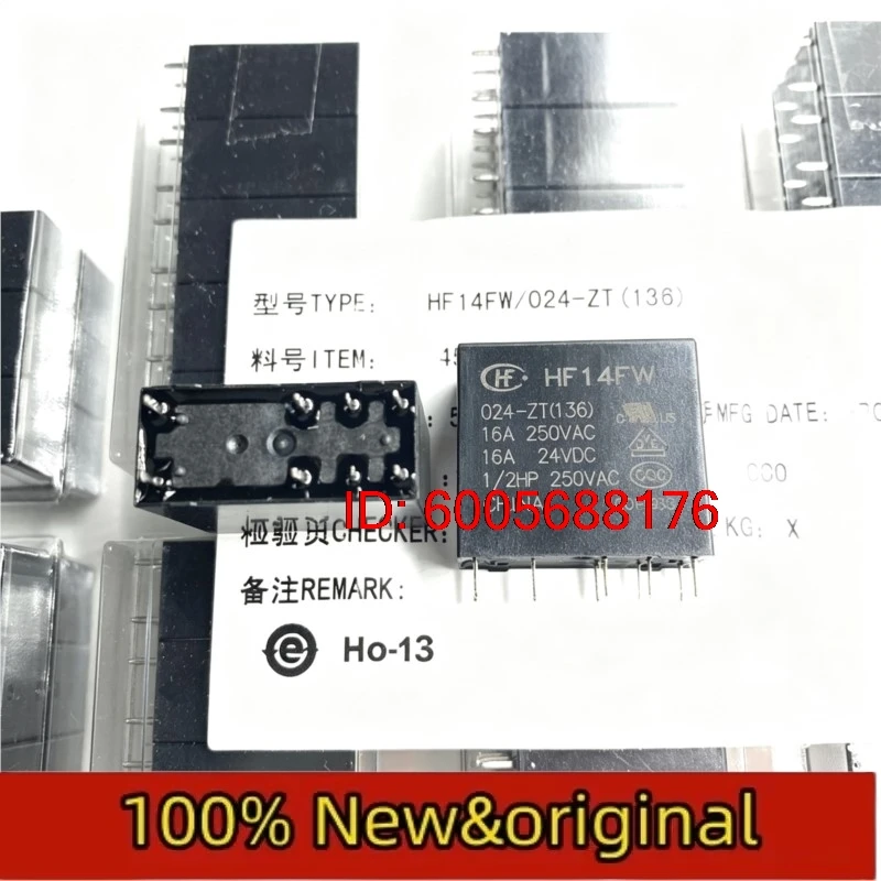 10PCS Original HF14FW 024-ZT Hongfa Relay 024-ZST ZS Eight Pin 16A JQX-14FW
